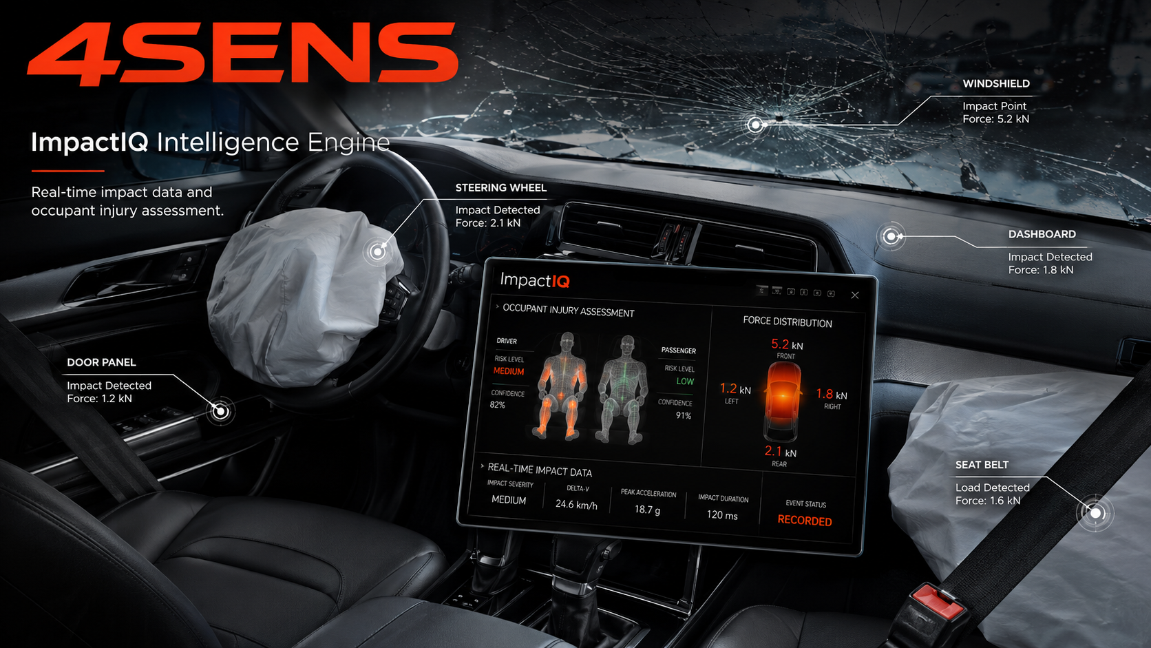 4SENS ImpactIQ automotive cabin sensor fabric technology